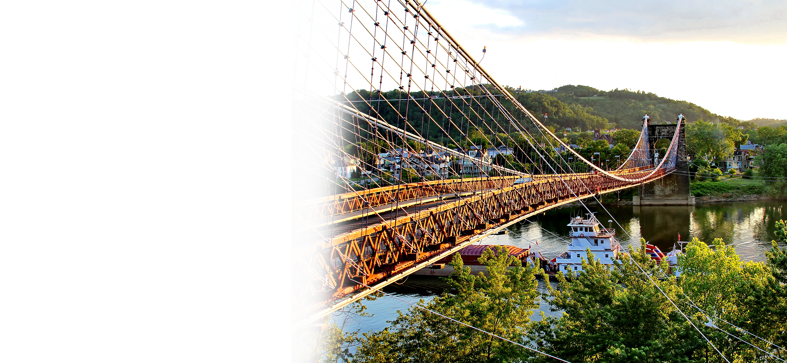 Bridge over river in Wheeling West Virginia