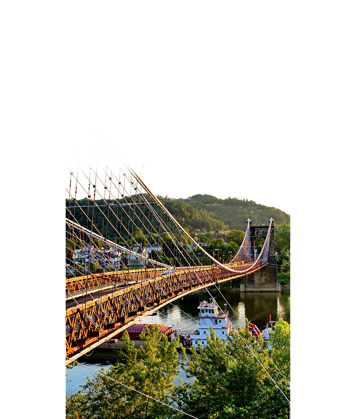 Bridge over river in Wheeling West Virginia