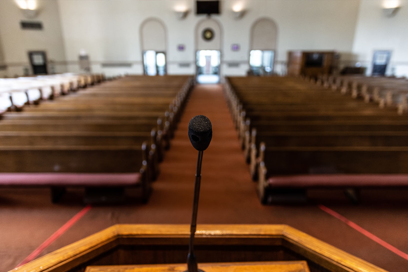 A picture of an empty church